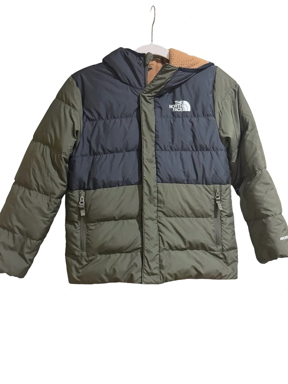 🌿 The‎ North Face Kids 600 Fill Down Puffer Jacket Olive and Black Size Medium